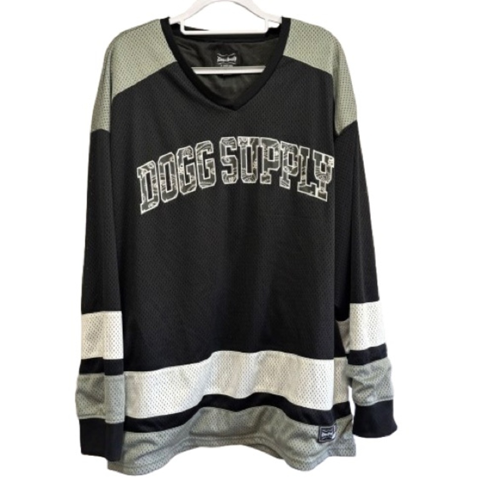 Dogg Supply Snoop Dogg 93 Hockey Jersey Shirt 2XL Black/Gray/White